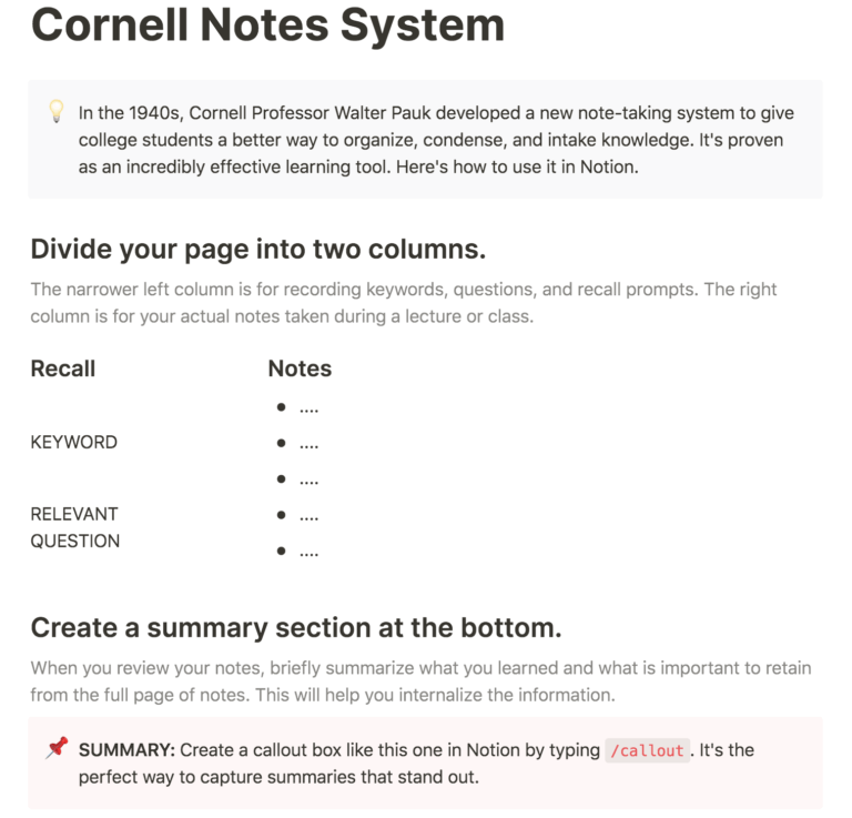cornell notes template evernote login