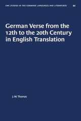 9780807880449-0807880442-German Verse from the 12th to the 20th Century in English Translation (University of North Carolina Studies in Germanic Languages and Literature, 44)