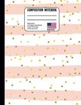 9781074608071-1074608070-Composition Notebook Wide Ruled: Trendy Gold Confetti & Pink Stripes Back to School Composition Book for Teachers, Students, Kids and Teens