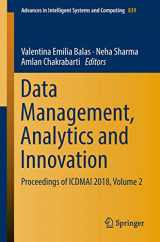 9789811312731-9811312737-Data Management, Analytics and Innovation: Proceedings of ICDMAI 2018, Volume 2 (Advances in Intelligent Systems and Computing, 839)