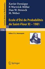 9783540119876-3540119876-Ecole d'Ete de Probabilites de Saint-Flour XI, 1981 (Lecture Notes in Mathematics, 976)