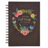 9781432125059-1432125052-Christian Art Gifts Journal w/Scripture With God All Things Are Possible Mathew 19:26 Bible Verse Floral 192 Ruled Pages, Large Hardcover Notebook, Wire Bound