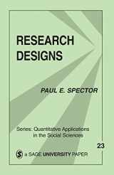 9780803917095-0803917090-Research Designs (Quantitative Applications in the Social Sciences)