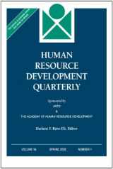 9780787980085-0787980080-Human Resource Development Quarterly, Number 1, Spring 2005 (J-B HRDQ Single Issue Human Resource Development Qarterly) (Volume 16)