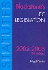 9780199254866-0199254869-EC Legislation 2002-2003 (Blackstone's Statute Book Series)