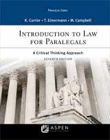 9781543807783-154380778X-Introduction to Law for Paralegals: A Critical Thinking Approach (Aspen Paralegal)