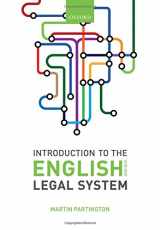 9780198818861-0198818866-Introduction to the English Legal System 2018-19