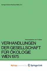 9789401571692-9401571694-Verhandlungen der Gesellschaft für Ökologie Wien 1975: 5. Jahresversammlung vom 22. bis 24. September 1975 in Wien