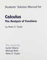 9780921332404-0921332408-Calculus: The Analysis of Functions: Students' Solution Manual