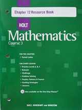 9780030784033-0030784034-Holt Mathematics, Course 3, Chapter 12, Resource Book