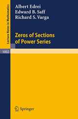 9783540123187-3540123180-Zeros of Sections of Power Series (Lecture Notes in Mathematics, 1002)