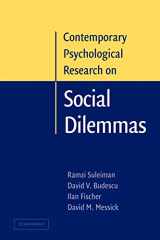 9780521369916-0521369916-Contemporary Psychological Research on Social Dilemmas