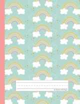 9781718109803-1718109806-Rainbow Glitter Clouds - Primary Story Journal: Picture Space And Dotted Midline | Grades K-2 School Exercise Book | 100 Story Pages - Blue Sky