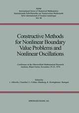 9783764310981-3764310987-Constructive Methods for Nonlinear Boundary Value Problems and Nonlinear Oscillations: Conference at the Oberwolfach Mathematical Research Institute, ... Series of Numerical Mathematics)