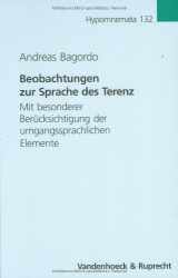 9783525252291-3525252293-Beobachtungen zur Sprache des Terenz: Mit besonderer Berucksichtigung der umgangssprachlichen (Hypomnemata) (Hypomnemata, 132) (German Edition)