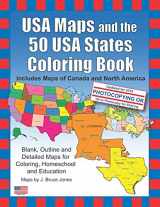 9781468161892-146816189X-USA Maps and the 50 USA States Coloring Book: Includes Maps of Canada and North America