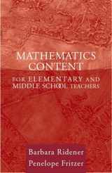 9780205407996-0205407994-Mathematics Content for Elementary and Middle School Teachers