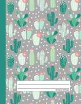9781718119895-1718119895-Pretty Cactus Notebook - Wide Ruled: Composition School Exercise Book For Writing and Taking Notes | 100 Lined Pages - Green