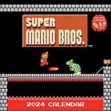 9781419770043-1419770047-Super Mario Bros. 8-bit Retro 2024 Wall Calendar + Bonus Die-cut Notecards