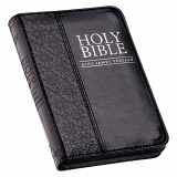 9781432102425-1432102427-KJV Holy Bible, Mini Pocket Bible – Zippered Black Faux Leather Bible w/Ribbon Marker, King James Version