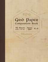 9781981013135-198101313X-RPG Grid Paper Composition Book: Blank Quad Ruled Graph Paper for Role Playing Games (50 sheets, thick 60 lb cream paper, 1/4 inch squares, 9.75 x 7.5)