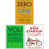 9789123553716-9123553715-Zero To One,The $100 Startup, You Are a Badass at Making Money 3 Books Collection Set
