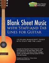 9781468159165-146815916X-Blank Sheet Music with Staff and Tab Lines for Guitar: 100 Blank Manuscript Pages with Staff and Tab Lines