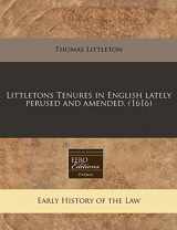 9781240407552-1240407556-Littletons Tenures in English lately perused and amended. (1616)