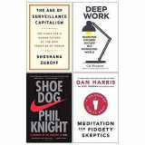 9789123787784-9123787783-The Age Of Surveillance Capitalism [Hardcover], Deep Work, Shoe Dog, Meditation For Fidgety Skeptics 4 Books Collection Set