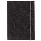 9780735350526-0735350523-Christian Lacroix A5 Journal, Black Paseo Pattern – 6” x 8” – Layflat Writing Journal with 152 Ruled Ivory Pages, Leather-Like Cover Embossed with Deep Paseo Design, Elastic Closure