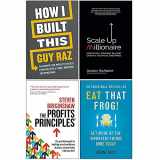 9789124130855-9124130850-How I Built This [Hardcover], Scale Up Millionaire, The Profits Principles, Eat That Frog 4 Books Collection Set