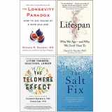9789123912896-9123912898-The Longevity Paradox [Hardcover], Lifespan [Hardcover], The Telomere Effect, The Salt Fix 4 Books Collection Set
