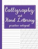 9781673926095-1673926096-Calligraphy and Hand Lettering Practice Notepad: Modern Calligraphy Slant Angle Lined Guide, Dot Grid Paper Practice & Alphabet Practice Sheets for ... - Purple Cover (Slanted Calligraphy Paper)