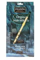 9780953816323-095381632X-Feadóg Brass Traditional Irish Tin Whistle in the Key of D with Tutor Book