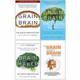 9789123797196-9123797193-VERSAINSECT Grain Brain Whole Life Plan, Brain Maker, No Grain Smarter Brain Body Diet Cookbook 4 Books Collection Set