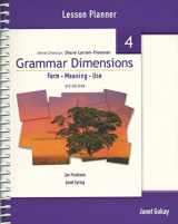9781424003594-1424003598-Grammar Dimensions: Form, Meaning, Use Lesson Planner, Book 4, 4th Edition