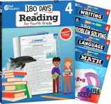 9781425828011-1425828019-180 Days of Fourth Grade Practice, 4th Grade Workbook Set for Kids Ages 8-10, Includes 5 Assorted Fourth Grade Workbooks to Practice Math, Reading, ... Problem Solving Skills (180 Days of Practice)