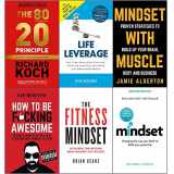 9789123687190-9123687193-80/20 principle, life leverage, mindset with muscle, how to be fucking awesome, fitness mindset and mindset carol dweck 6 books collection set