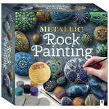 9781488936357-1488936358-Metallic Rock Painting Box Set - DIY Rock Painting for Adults - Rocks, Brush, Paint Included - Mandala Stone Artist - Create Rock Artwork at Home - Arts and Craft for Adults - Adult Hobbies