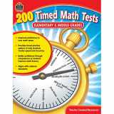 9781420680690-1420680692-200 Timed Math Tests, Elementary & Middle Grades from Teacher Created Resources