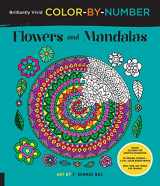 9781589239470-1589239474-Brilliantly Vivid Color-by-Number: Flowers and Mandalas: Guided coloring for creative relaxation--30 original designs + 4 full-color bonus prints--Easy tear-out pages for framing