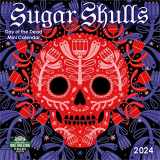 9781631369582-163136958X-Sugar Skulls 2024 Mini Wall Calendar: Day of the Dead | Compact 7" x 14" Open | Amber Lotus Publishing