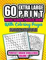 9781071371145-1071371142-60 Extra Large Print Word Search Puzzles Book With Coloring Pages : Jumbo Size Full Page Seek and Circle Word Searches to Boost Your Brain (Big Font ... Adults): Perfect Brain Challenge (Volume 1)