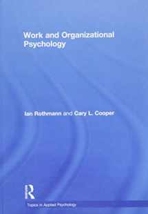 9781848722194-1848722192-Work and Organizational Psychology (Topics in Applied Psychology)