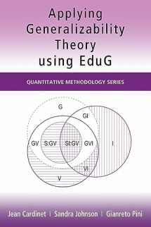 9781848728295-1848728298-Applying Generalizability Theory using EduG (Quantitative Methodology Series)