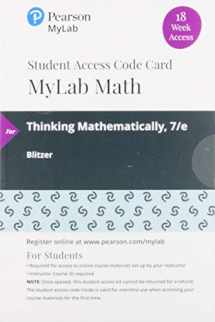 9780135903575-0135903572-Thinking Mathematically -- MyLab Math with Pearson eText Access Code