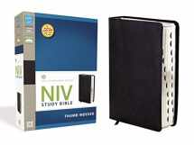9780310437499-0310437490-NIV Study Bible, Bonded Leather, Black, Red Letter Edition, Thumb Indexed