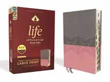 9780310452973-031045297X-NIV, Life Application Study Bible, Third Edition, Large Print, Leathersoft, Gray/Pink, Red Letter, Thumb Indexed