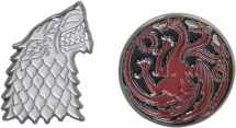 9781452164281-1452164282-Game of Thrones Twin Pins: Stark and Targaryen Sigils: Two Enamel Pins (Enamel Pin Sets, Game of Thrones Buttons, Jewelry from Books) (Game of Thrones x Chronicle Books)