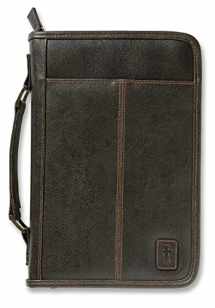 9780310823704-0310823706-Aviator Bible Cover for Men, Zippered, with Handle, Leather Look, Brown, Extra Large